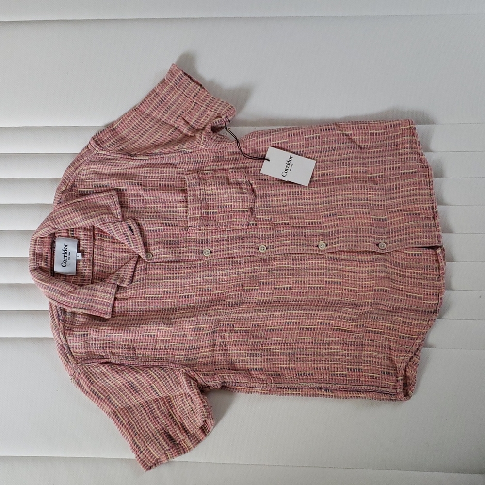 Corridor Rainbow Weave Camp Collar SS Rose - Small